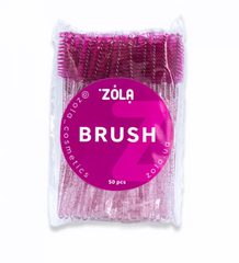 ZOLA DISPOSABLE BRUSH PACKAGE OF 50 PIECES (CRIMSON WITH TRANSPARENT HANDLE (WITH GLITTER))
