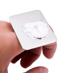 Палитра-кольцо на палец для смешивания косметики (прямоугольная) металлическая