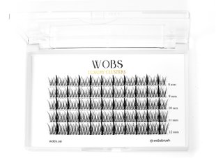 Накладные пучковые ресницы 200шт Wobs Fairy Lashes 20D 5 лент пучки размер 8-9-10-11-12mm