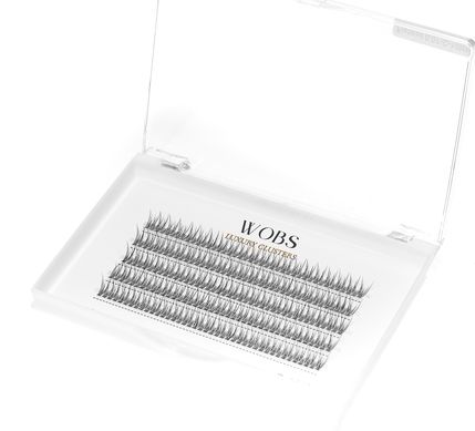 False bundle eyelashes Wobs 200pcs FISH TAIL 10D 0.07 5tape bundles size 8mm, black, 10mm