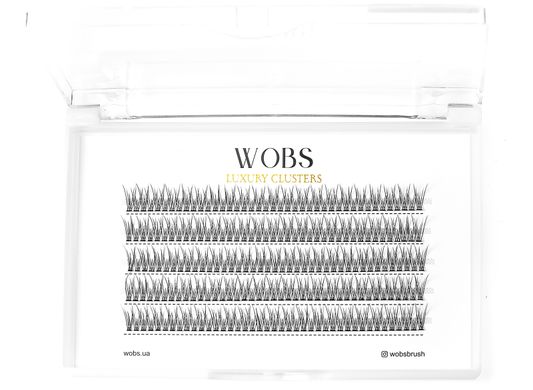 Накладные пучковые ресницы 200шт Wobs FISH TAIL 10D 0.07 5 лент пучки размер 10mm