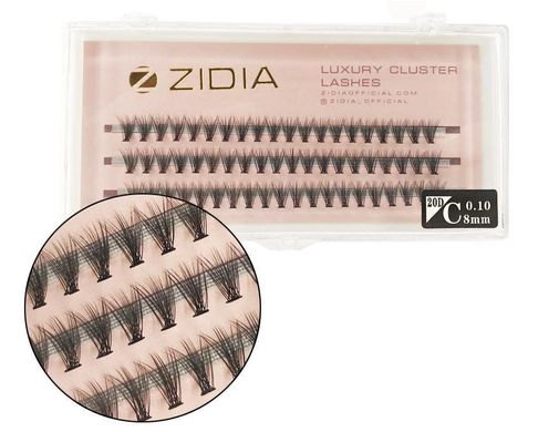 Вії ZIDIA Cluster Lashes 20D C 0,10 (3 стрічки, розмір 8 мм)
