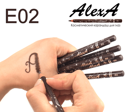 Олівець для очей E02 темно-коричневий (матовий)