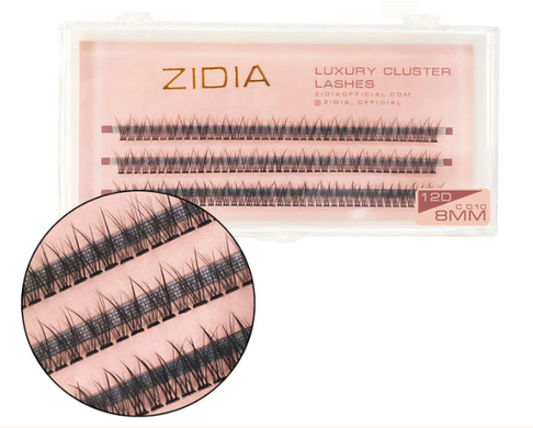 ZIDIA Cluster Lashes fish tail 12D C 0,10 (3 ленты, размер 8 мм)
