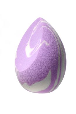 Cпонж для макіяжу WoBs фіолетово-білий WS04 форма крапля