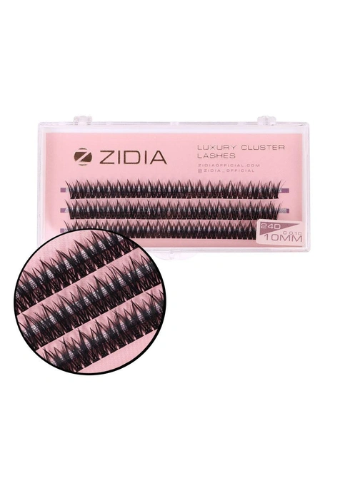 ZIDIA Cluster lashes Ресницы-пучки fish tail 24D C 0,10 (3 ленты, размер 10 мм)