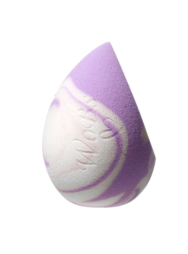 Спонж для макияжа WoBs фиолетово-белый WS04 форма капля