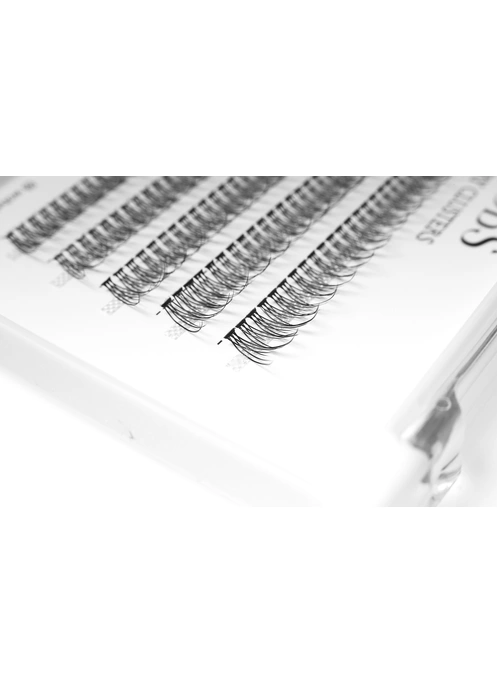 Накладные пучковые ресницы 200шт Wobs FISH TAIL 10D 0.07 5 лент пучки размер 10mm