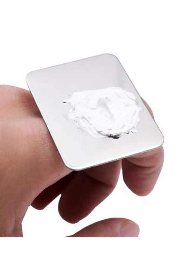 Палитра-кольцо на палец для смешивания косметики (прямоугольная) металлическая