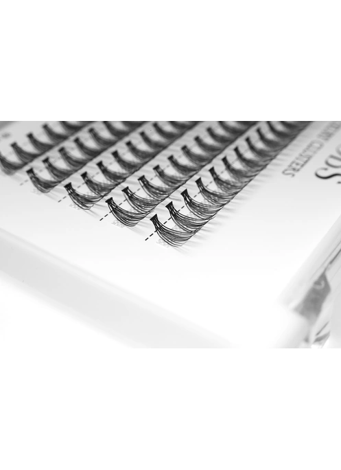 Накладные пучковые ресницы 100шт Wobs Crease cross 20D 5 лент пучки размер 10mm