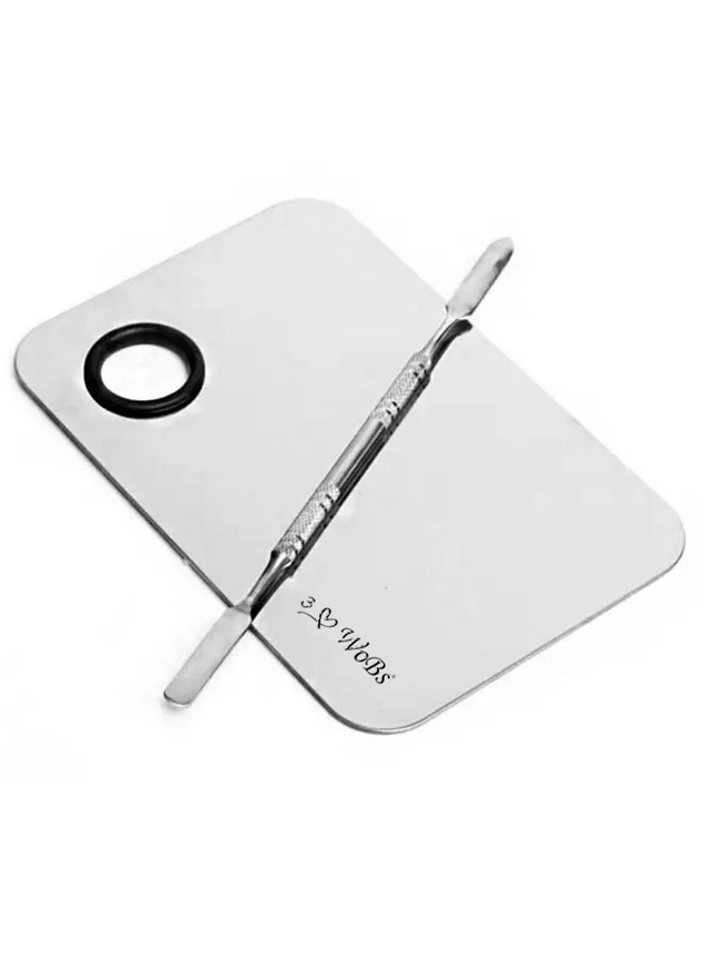 Палитра стальная для смешивания + ШПАТЕЛЬ прямоугольная + шпатель 10х15 см