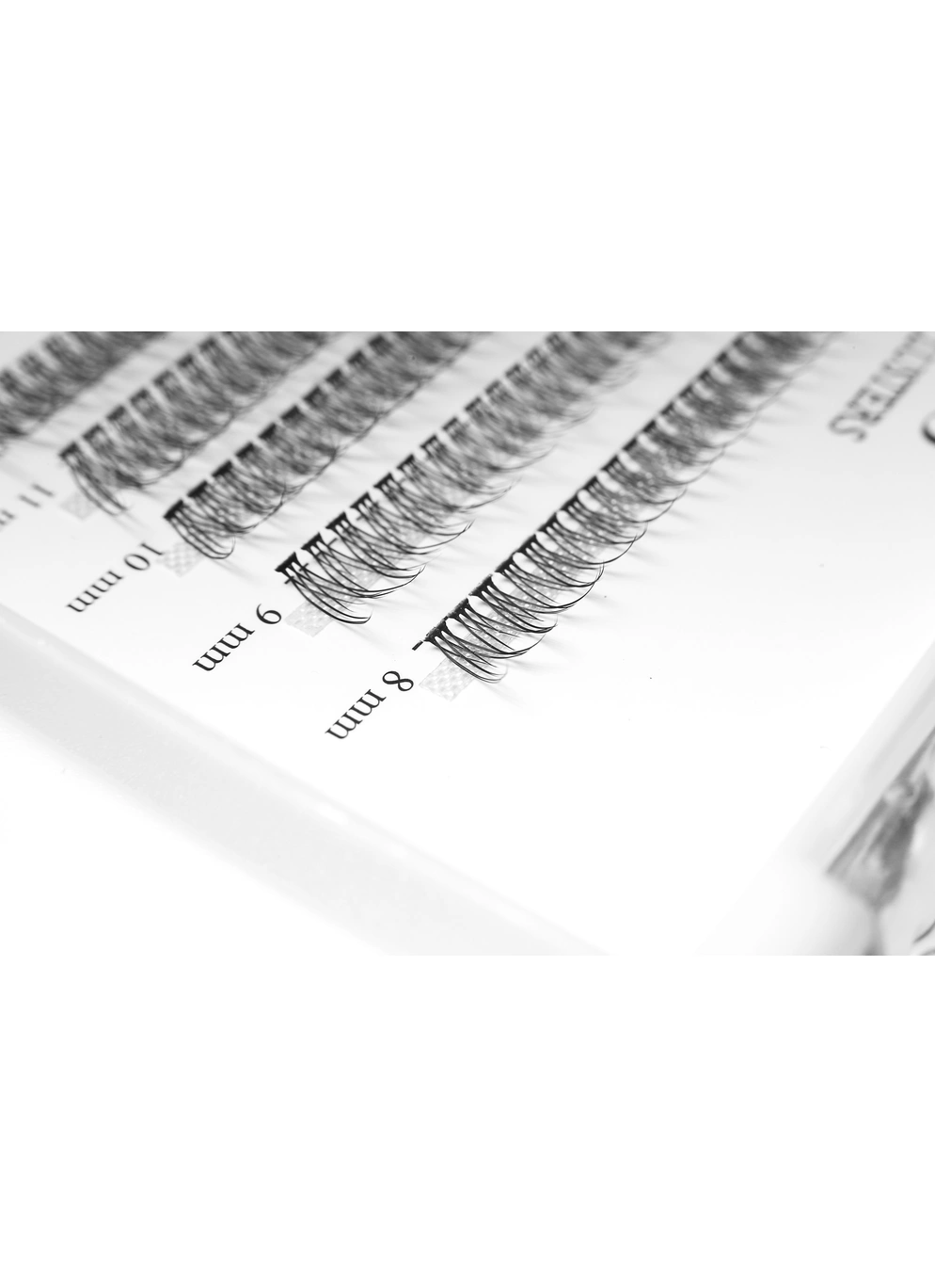 Накладные пучковые ресницы 200шт Wobs FISH TAIL 10D 0.07 5 лент пучки размер 8-9-10-11-12mm
