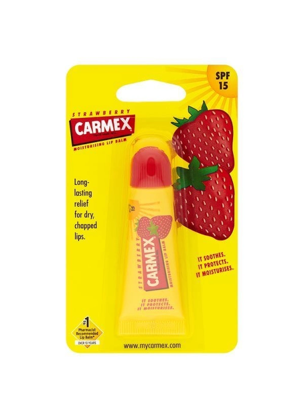 Бальзам для губ Carmex Strawberry Moisturizing Lip Balm Tube SPF 15