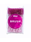ZOLA ЩЕТОЧКА ОДНОРАЗОВАЯ УПАКОВКА 50 ШТ (МАЛИНОВАЯ С ПРОЗРАЧНОЙ РУЧКОЙ(С БЛЕСТКАМИ))