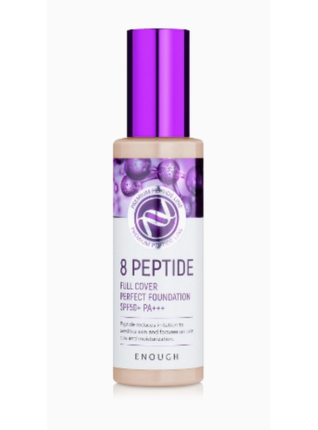 Тональний крем з пептидами ENOUGH 8 Peptide Full Cover Perfect Foundation SPF50+ PA+++ (21 оттенок Beige)