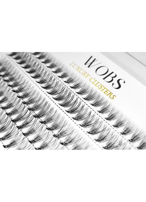 Накладные пучковые ресницы 100шт Wobs Crease cross 20D 5 лент пучки размер 8, 9,10, 11, 12mm