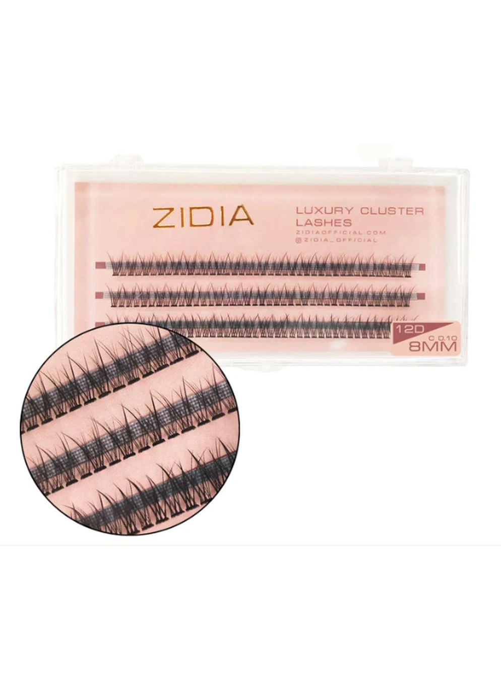ZIDIA Cluster Lashes fish tail 12D C 0,10 (3 ленты, размер 8 мм)
