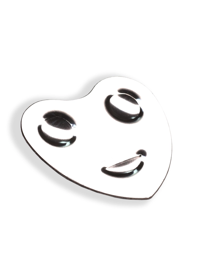 Палитра-кольцо на палец для смешивания косметики (сердечко) металлическая