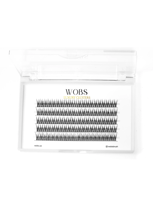 Накладные пучковые ресницы 200шт Wobs FISH TAIL 20D 0.1 5 лент пучки размер 10mm