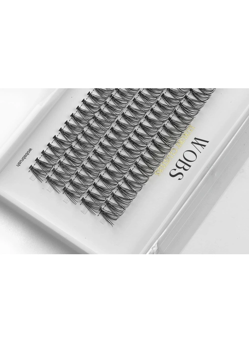Накладные пучковые ресницы 100шт Wobs Crease cross 20D 5 лент пучки размер 14mm