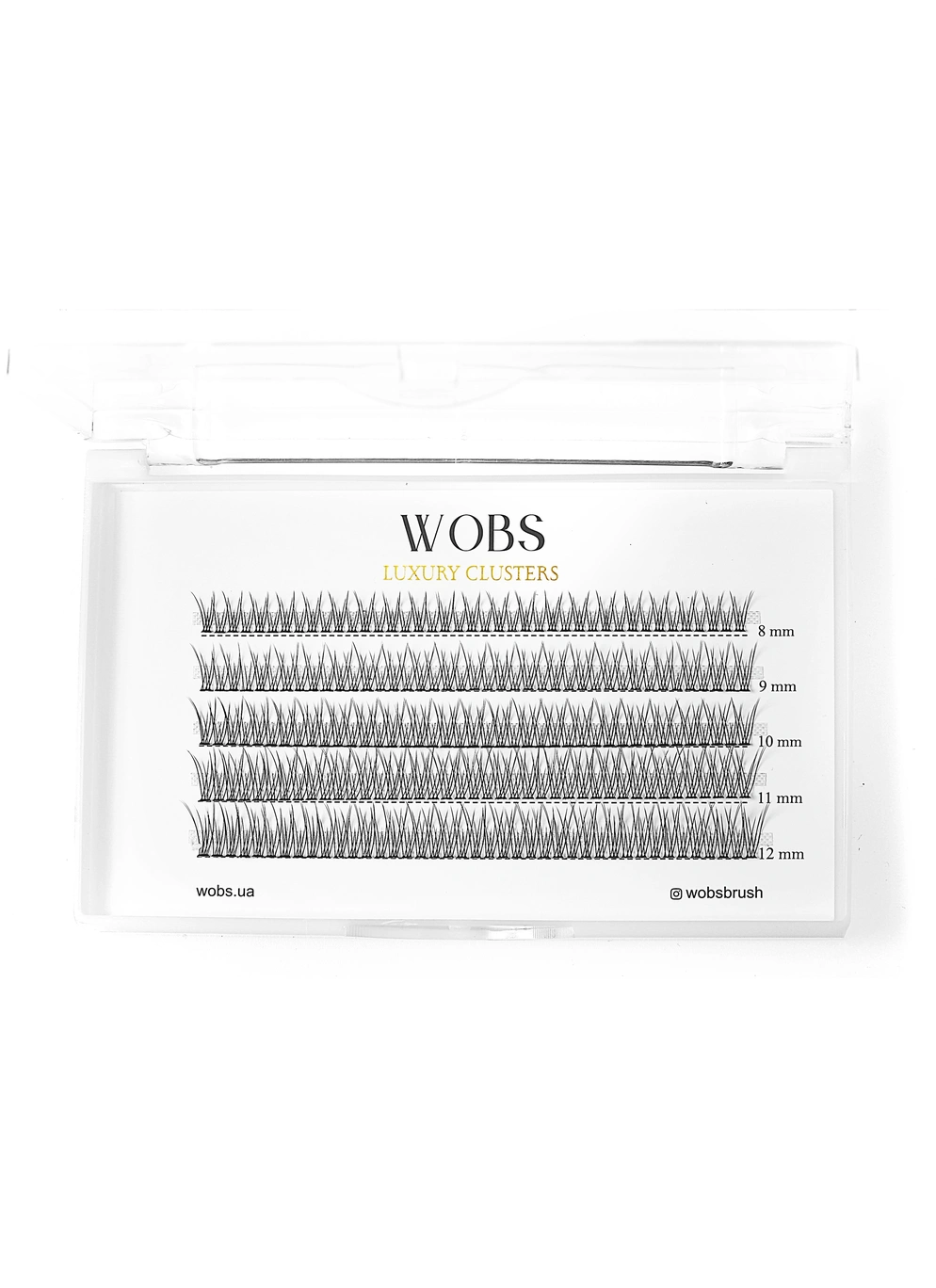 Накладные пучковые ресницы 200шт Wobs FISH TAIL 10D 0.07 5 лент пучки размер 8-9-10-11-12mm