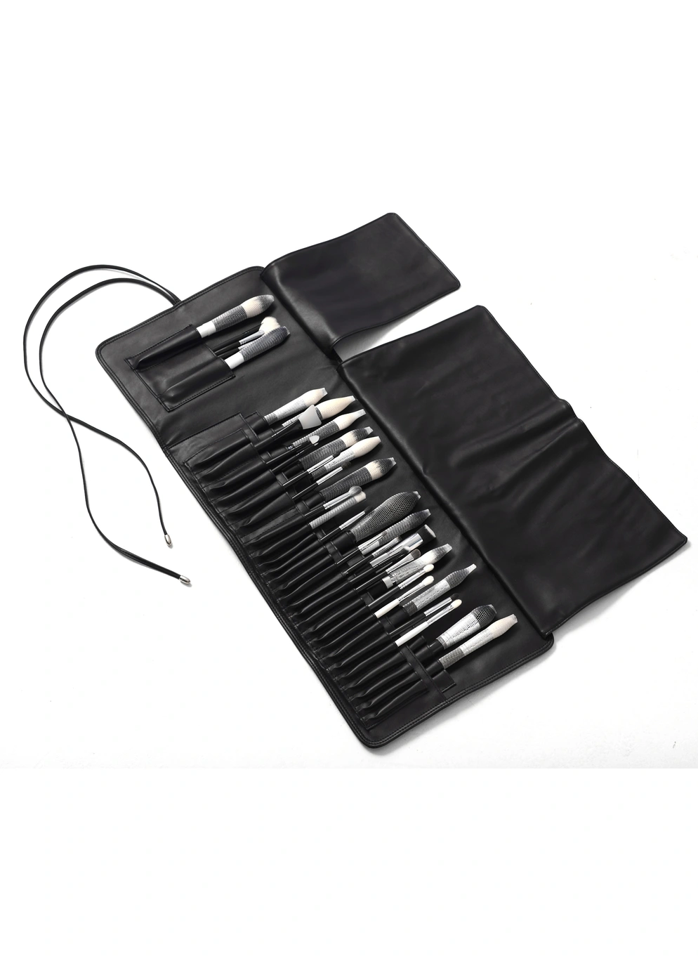 Двухярусный чехол для кистей экокожаv 46 ячеек