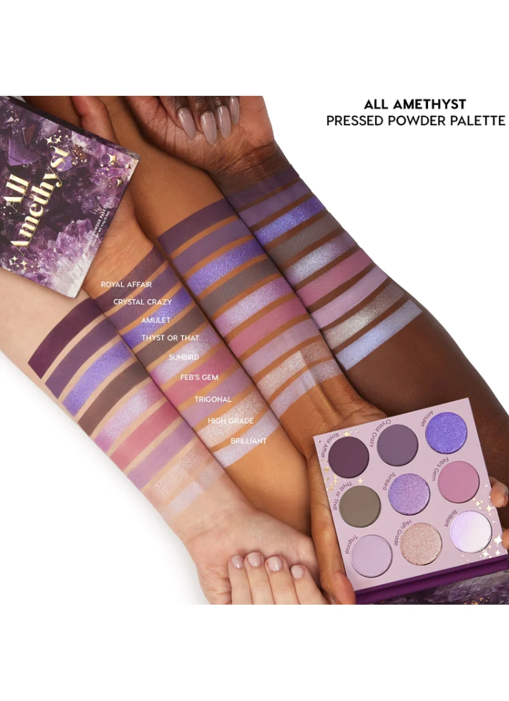 ColourPop All Amethyst Pressed Powder Palette Палетка теней, 9х1 г