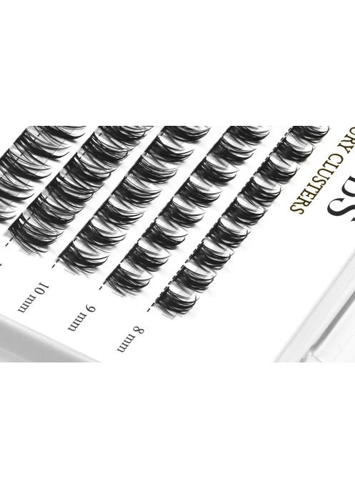 Накладные пучковые ресницы 100шт Wobs Crease cross 10D 0.07 5 лент пучки размер 8, 9,10, 11, 12 mm XEM