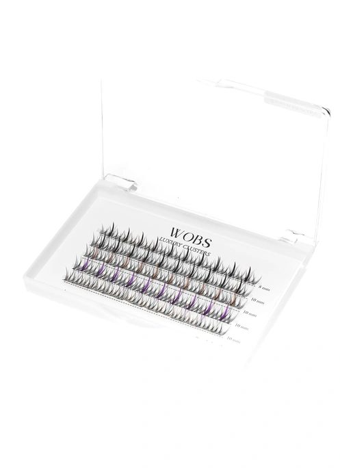 Накладные пучковые ресницы 200шт Wobs Fairy Lashes 20D 5 лент пучки размер 8-9-10-11-12mm MIX COLOR
