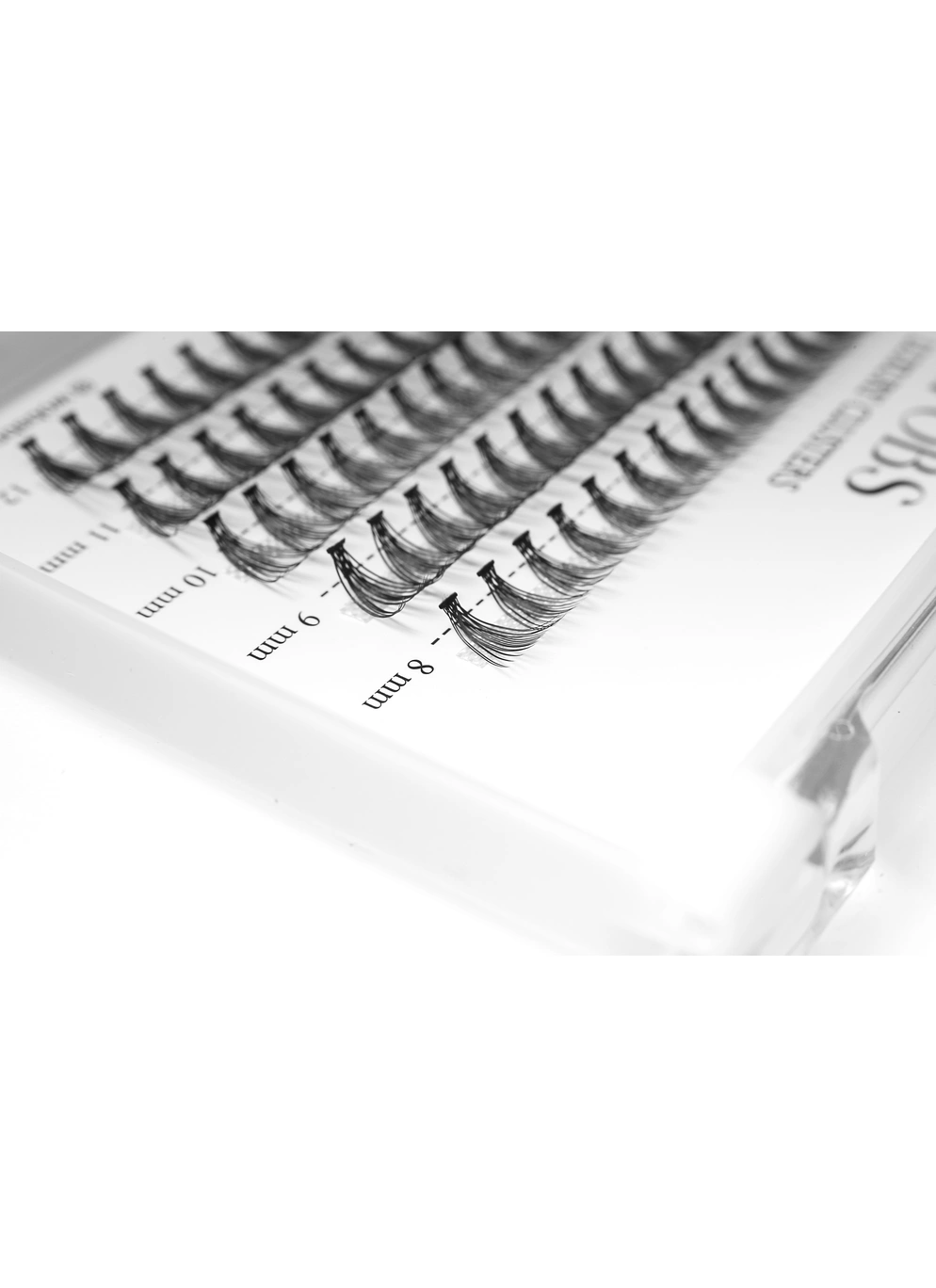 Накладные пучковые ресницы 100шт Wobs Crease cross 20D 5 лент пучки размер 8, 9,10, 11, 12mm