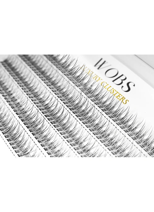 Накладные пучковые ресницы 200шт Wobs FISH TAIL 20D 0.1 5 лент пучки размер 8-9-10-11-12mm