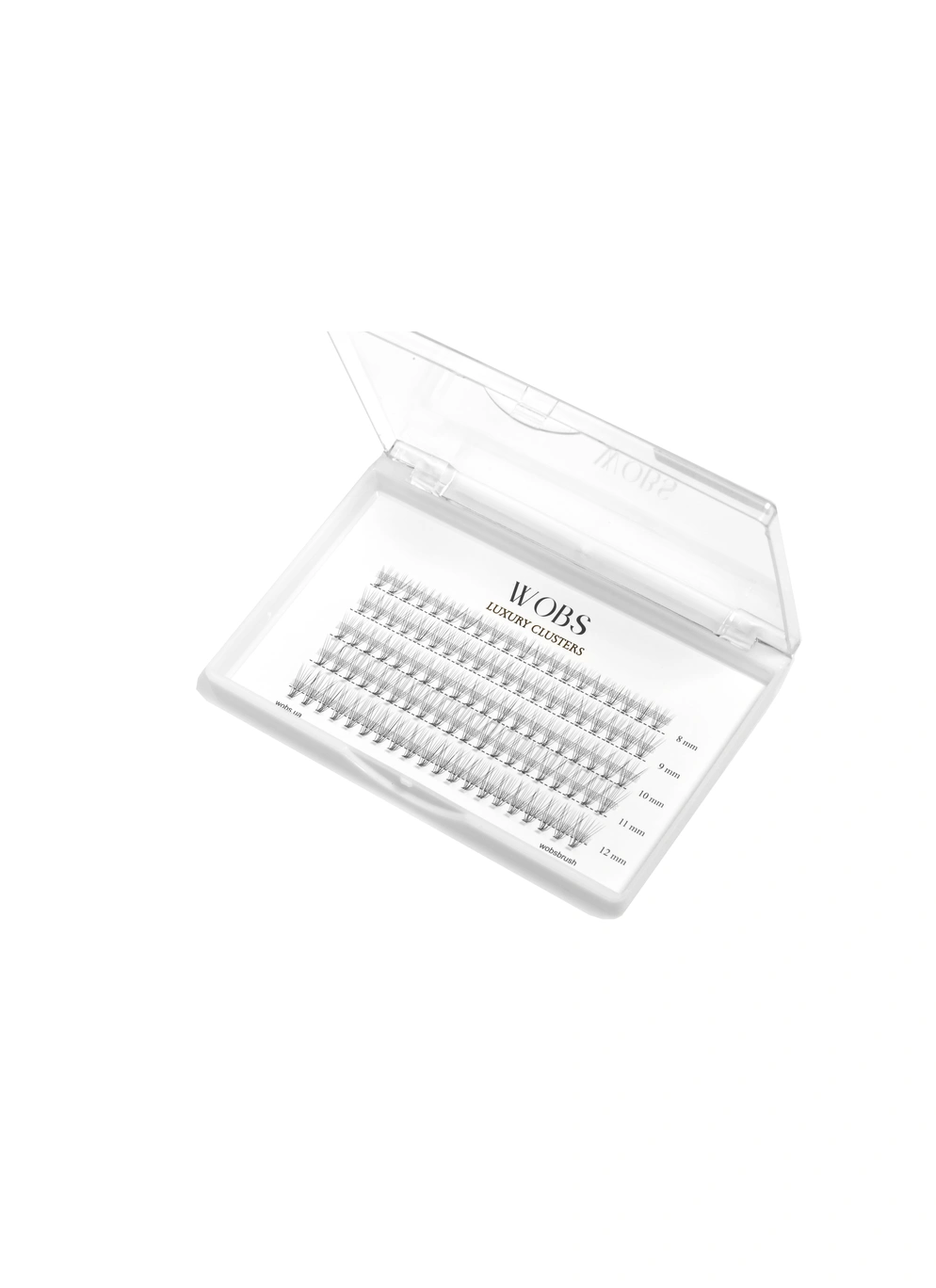 Накладные пучковые ресницы 100шт Wobs Crease cross 10D 0.07 5 лент пучки размер 8, 9,10, 11, 12 mm FOXY
