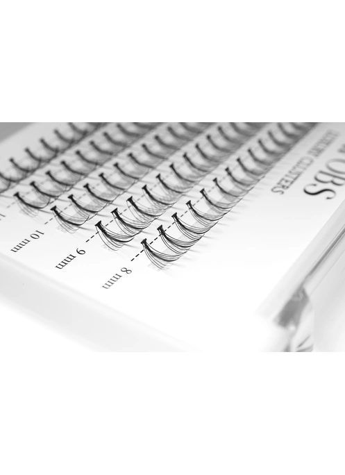 Накладные пучковые ресницы120шт Wobs Crease Sunray cross 10D 0.07 5 лент пучки размер 8, 9,10, 11, 12 mm