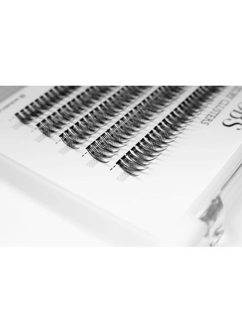 Накладные пучковые ресницы 200шт Wobs FISH TAIL 20D 0.1 5 лент пучки размер 10mm