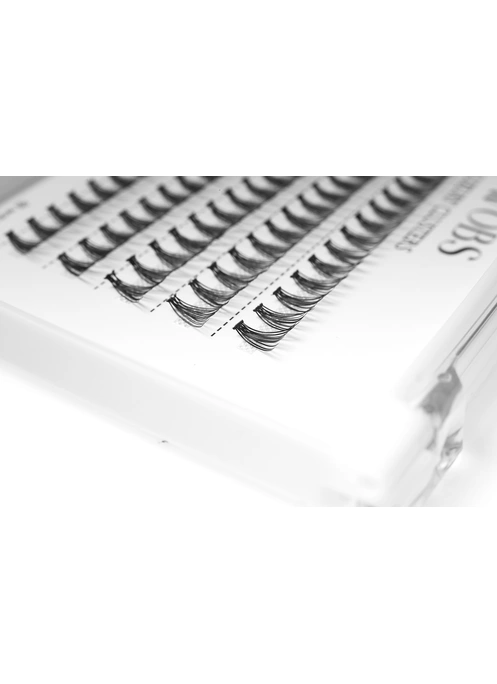 Накладные пучковые ресницы 100шт Wobs Crease cross 20D 5 лент пучки размер 8mm