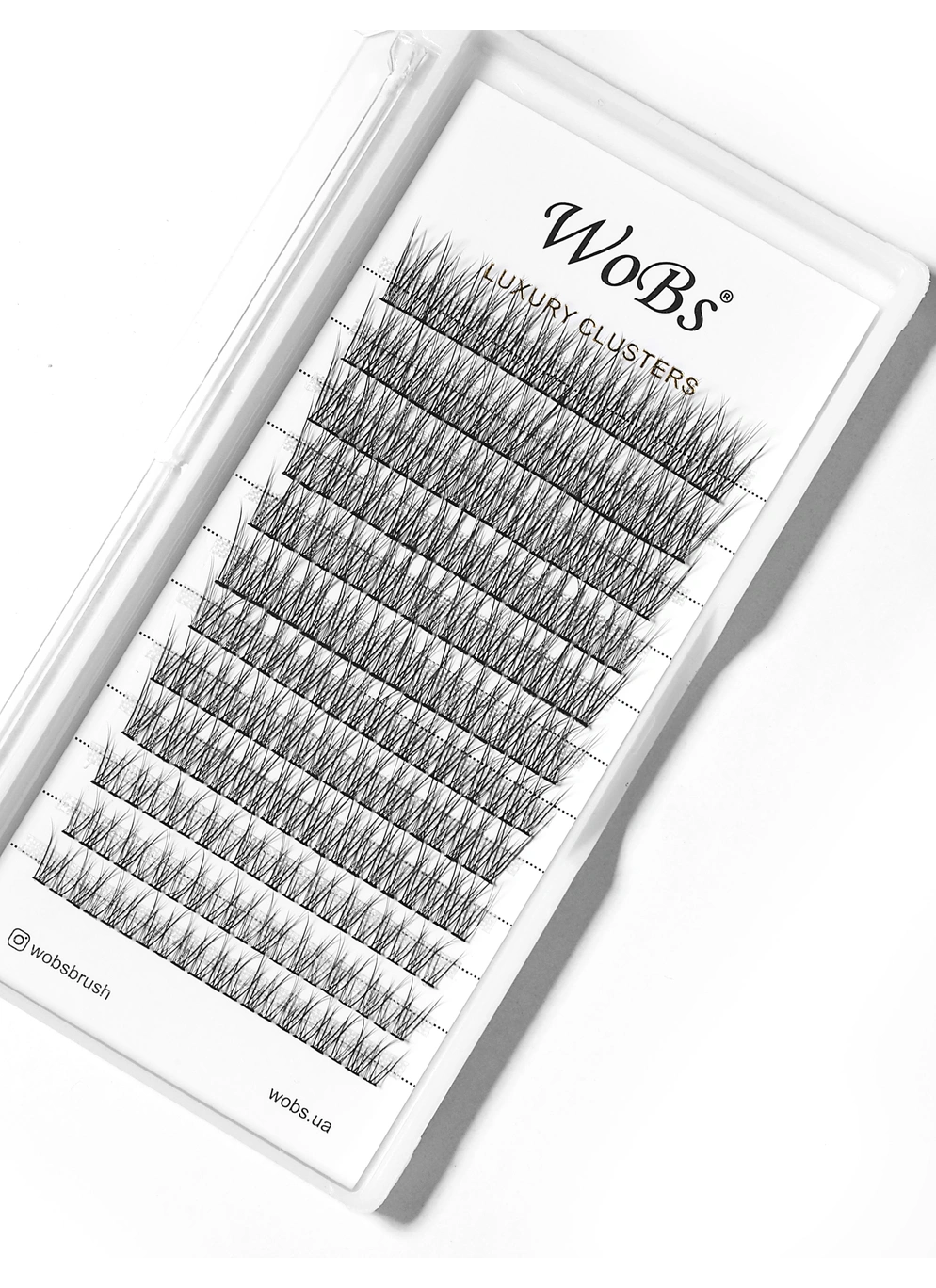 Накладные пучковые ресницы 120шт Wobs FISH TAIL 20F 0.07 12 лент пучки размер 8, 10, 12, 14 мм