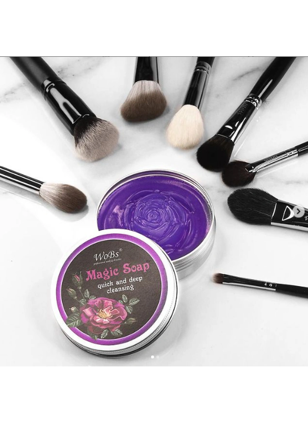 Мило для очищення та миття пензлів для макіяжу WoBs