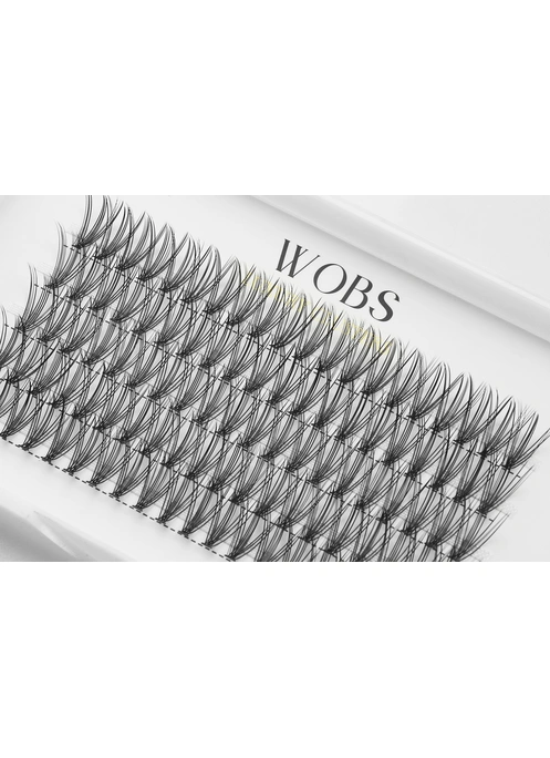 Накладные пучковые ресницы 100шт Wobs Crease cross 20D 5 лент пучки размер 14mm