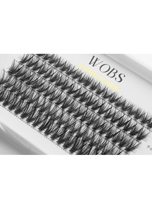Накладные пучковые ресницы 100шт Wobs Crease cross 30D 5 лент пучки размер 8, 9,10, 11, 12mm