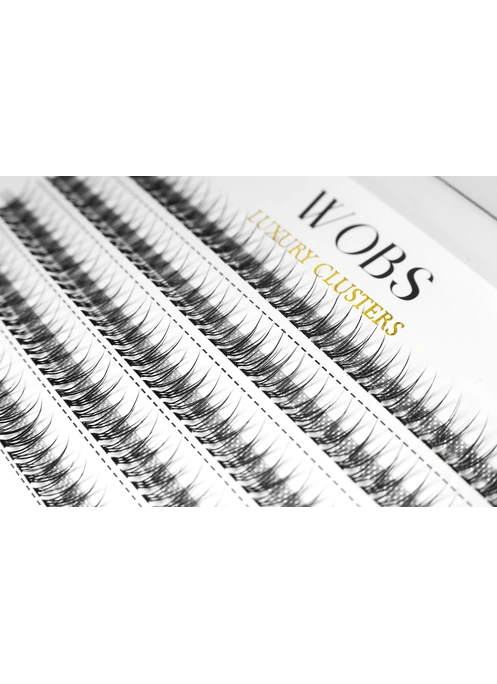 Накладные пучковые ресницы 200шт Wobs FISH TAIL 10D 0.07 5 лент пучки размер 8-9-10-11-12mm