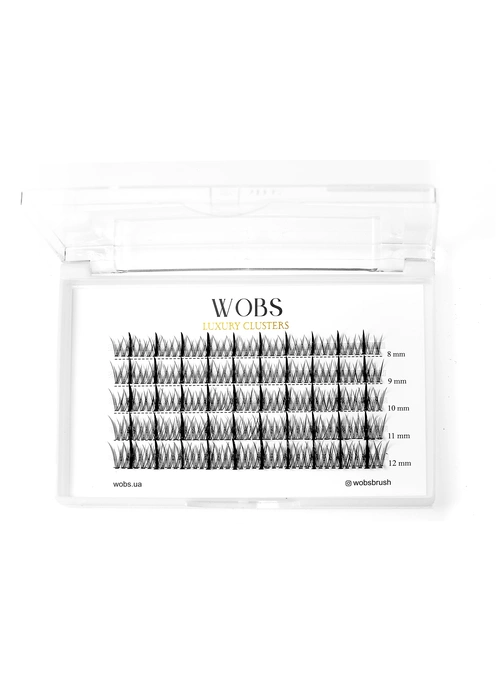 Накладные пучковые ресницы 200шт Wobs Fairy Lashes 20D 5 лент пучки размер 8-9-10-11-12mm