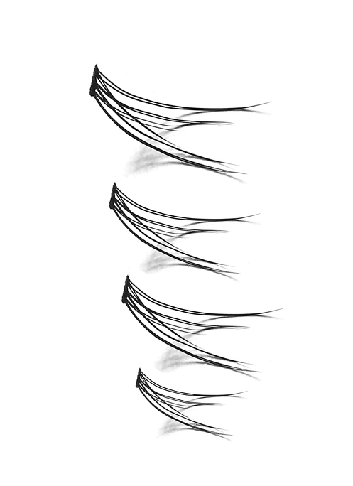 Накладные пучковые ресницы 120шт Wobs FISH TAIL 20F 0.07 12 лент пучки размер 8, 10, 12, 14 мм
