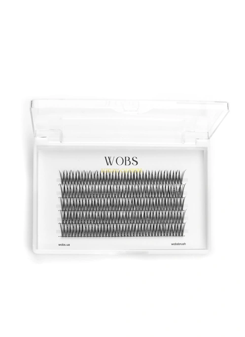 Накладные пучковые ресницы 200шт Wobs FISH TAIL 20D 0.1 5 лент пучки размер 14mm