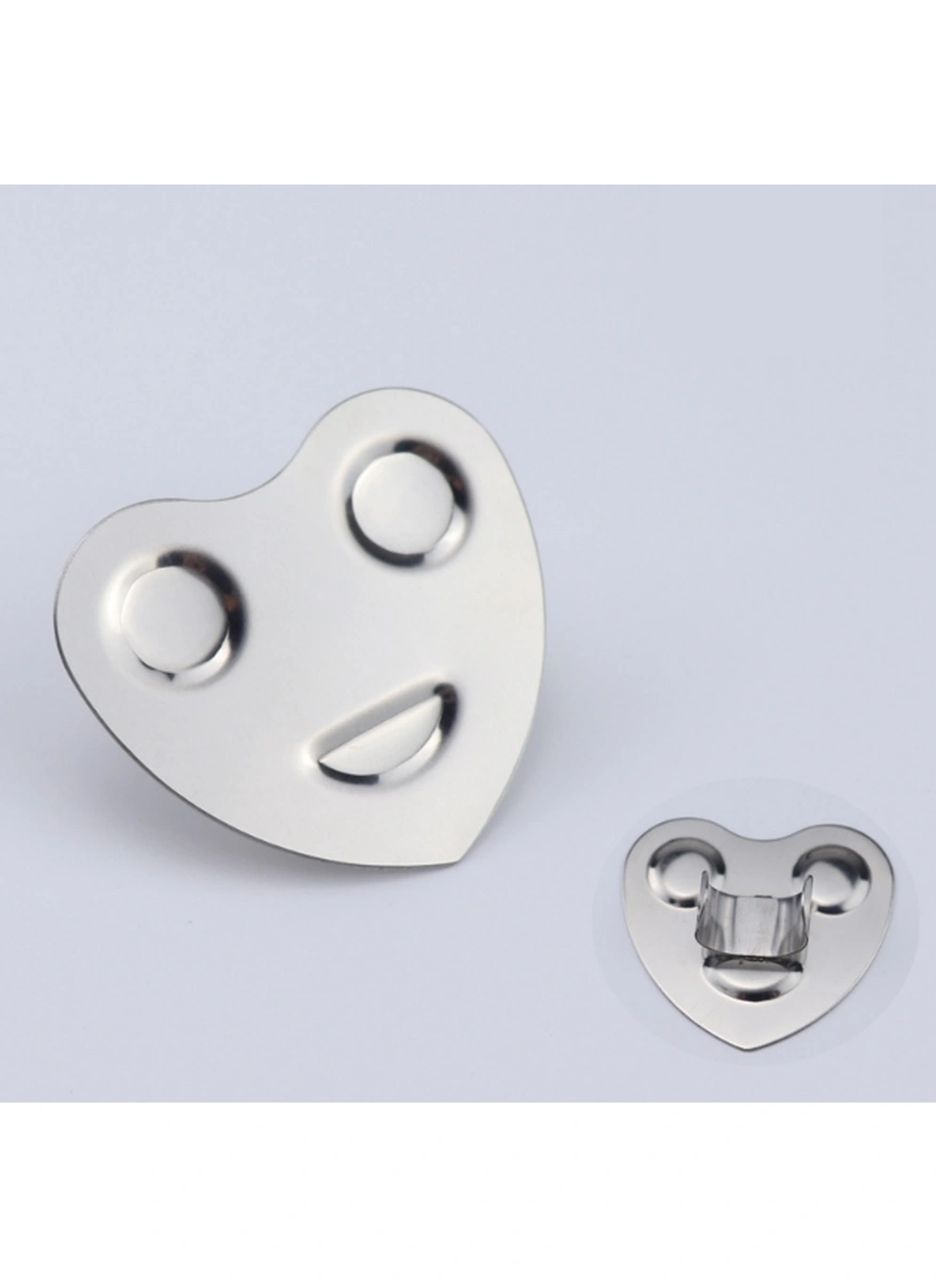 Палитра-кольцо на палец для смешивания косметики (сердечко) металлическая