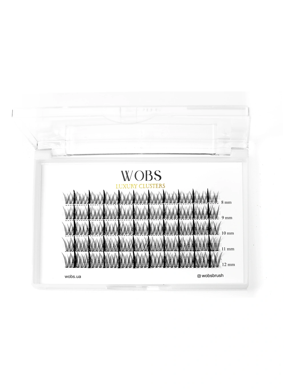 Накладные пучковые ресницы 200шт Wobs Fairy Lashes 20D 5 лент пучки размер 8-9-10-11-12mm