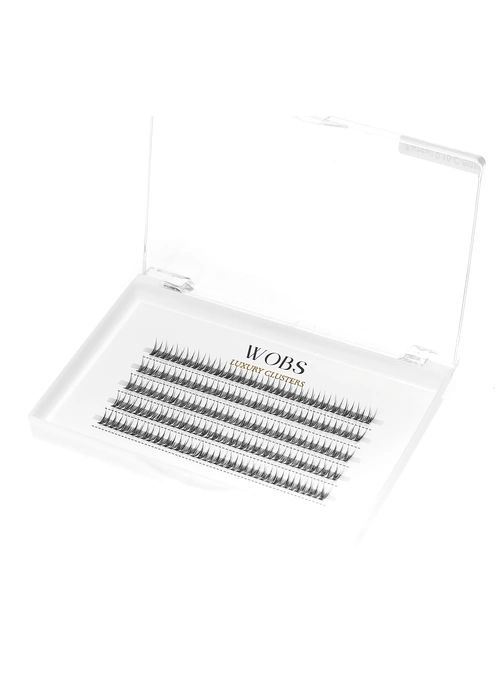 Накладные пучковые ресницы 200шт Wobs FISH TAIL 20D 0.1 5 лент пучки размер 8mm