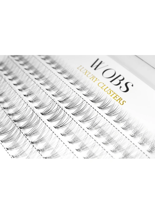 Накладные пучковые ресницы 100шт Wobs Crease cross 10D 0.07 5 лент пучки размер 8, 9,10, 11, 12 mm