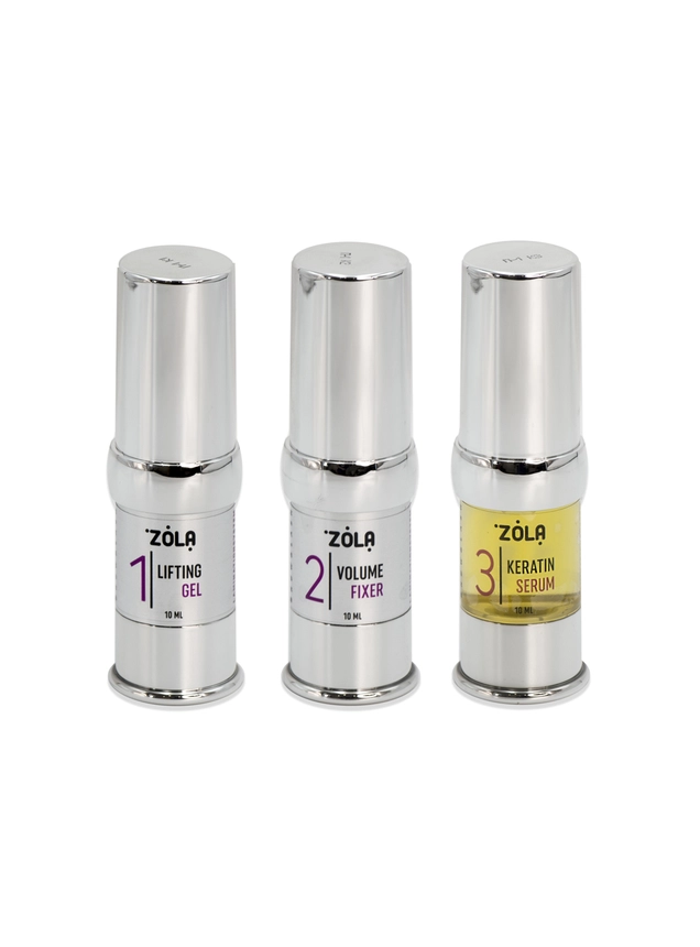 НАБОР СОСТАВОВ ZOLA (№1,2,3) ДЛЯ ЛАМИНИРОВАНИЯ БРОВЕЙ И РЕСНИЦ