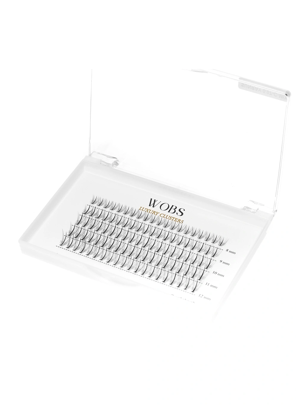 Накладные пучковые ресницы120шт Wobs Crease Sunray cross 10D 0.07 5 лент пучки размер 8, 9,10, 11, 12 mm