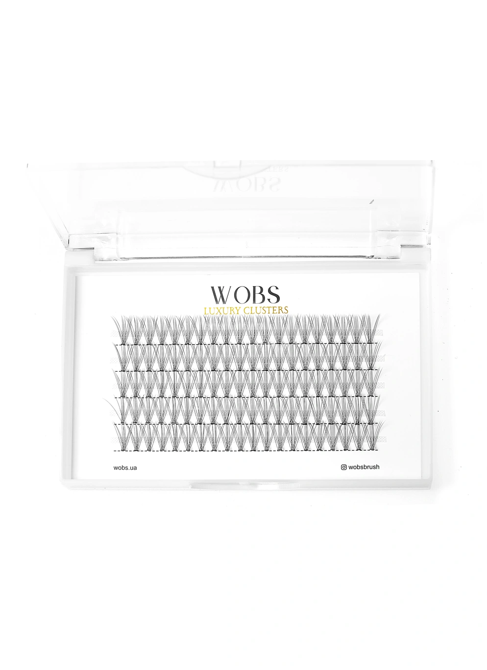 Накладные пучковые ресницы 100шт Wobs Crease cross 10D 0.07 5 лент пучки размер 12мм